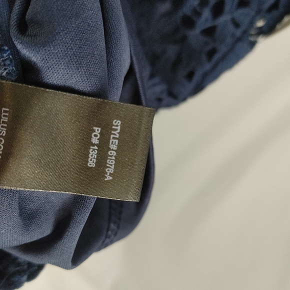 Lulus Navy Lace Cocktail Dress Small NWT Sleeveless Floral Mini - Picture 6 of 13